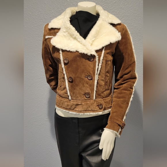 Wilsons Leather Jackets & Blazers - Wilsons Leather Tan and Cream Teddy Jacket